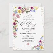 Boho Wildflower Wedding Kaart (Voorkant)