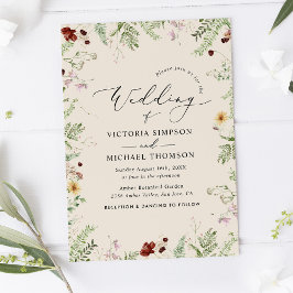 Boho Wildflower Wedding Kaart