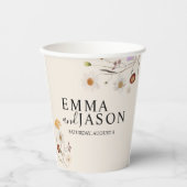Boho wildflower Wedding Paper Cups Papieren Bekers (Voorkant)