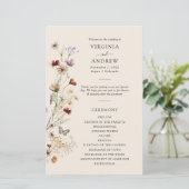 Boho Wildflower Wedding Programme (Staand voorkant)