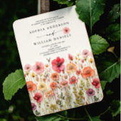 Boho Wildflower Wedding QR-code afgerond Kaart