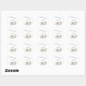 Boho Wildflower Wedding Ronde Sticker (Vel)