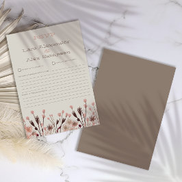 Boho Wildflower Wedding RSVP Kaart