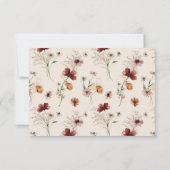 Boho Wildflower Wedding RSVP Kaart (Achterkant)