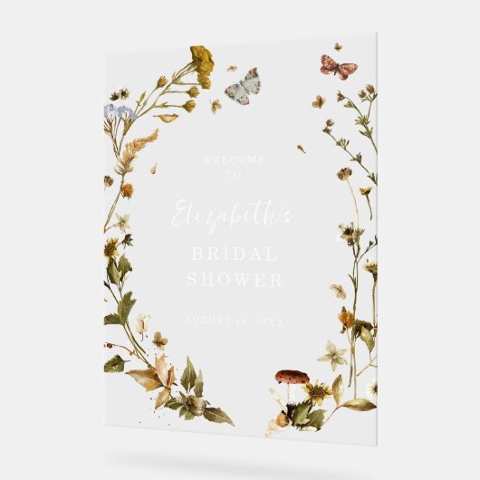 Boho Wildflower | Welkom op herfst bruidsdiner Acryl Bord (Hoek)