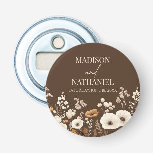 Boho Wildflower Wilde Bloem Bloemen Tuin Bruiloft Button Flesopener
