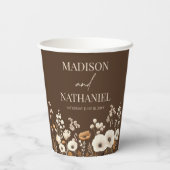 Boho Wildflower Wilde Bloem Bloemen Tuin Bruiloft Papieren Bekers (Achterkant)