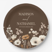 Boho Wildflower Wilde Bloem Bloemen Tuin Bruiloft Papieren Bordje (Voorkant)