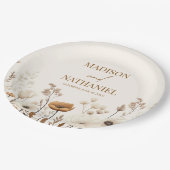 Boho Wildflower Wilde Bloem Bloemen Tuin Bruiloft Papieren Bordje (Gekanteld)