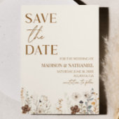 Boho Wildflower Wilde Bloem Bloemen Tuin Bruiloft Save The Date