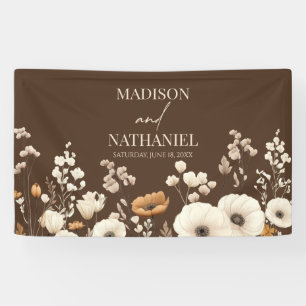 Boho Wildflower Wilde Bloem Bloemen Tuin Bruiloft Spandoek
