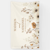 Boho Wildflower Wilde Bloem Bloemen Tuin Bruiloft Spandoek (Verticaal)
