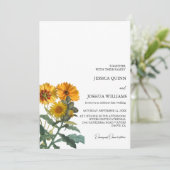 Boho Wildflower Zonnebloem Bruiloft Gele Bloemen Kaart (Staand voorkant)