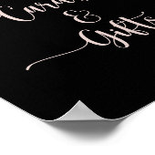 Boho Wildflower Zwarte Kaarten en geschenken teken Poster (Hoek)