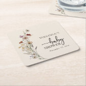 Boho Wildflowers Baby shower Onderzetters (Schuin)