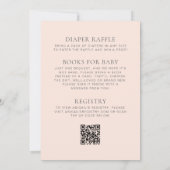 Boho Wildflowers Blush QR Code Baby shower Kaart (Achterkant)