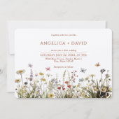 Boho Wildflowers Butterflies Uitnodiging voor het  (Voorkant)