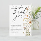 Boho Wildflowers Foto Bruids-Shower Bedankkaart (Staand voorkant)