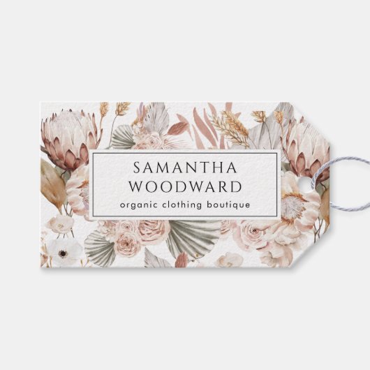 Boho Wildflowers Kleding Prijs Hang Label Cadeaulabel (Voorkant (Horizontaal))
