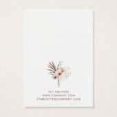 Boho Wildflowers Oorbel Sieraden Display Kaarten Visitekaartje (Achterkant)