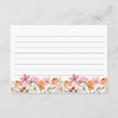 Boho Wildflowers Vrijgezellenfeest Recept Informatiekaartje (Achterkant)