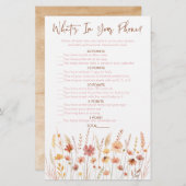 Boho Wildflowers Wat zit er in je telefoon Douche  (Voorkant / Achterkant)