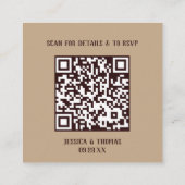Boho Wildflowers Wedding Website & RSVP QR Code Informatiekaartje (Achterkant)