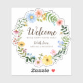 Boho Wildflowers Wedding Welkom Sticker Bag Label (Vel)