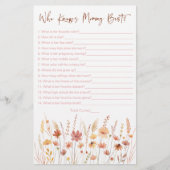 Boho Wildflowers Wie kent mama het beste spel (Voorkant)