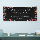 Boho Wildflowers - Zwart - Bedrijfsnaam Spandoek (Beurs)