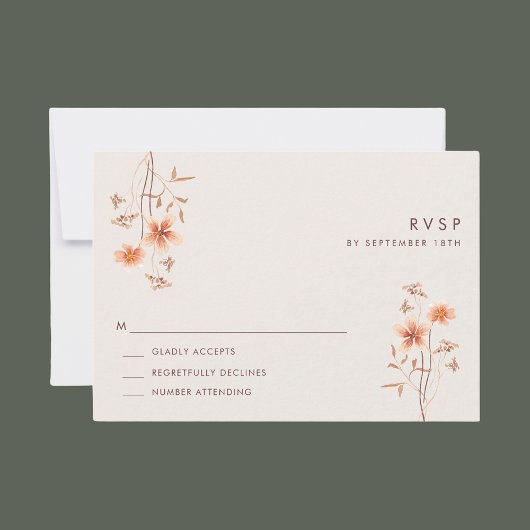 Boho Wildlfower Mariage extérieur rustique RSVP