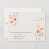 Boho Wildlfower Mariage extérieur rustique RSVP (Devant)