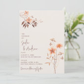 Boho Wildlfower Rustic Outdoor Faire-part de maria (Debout devant)