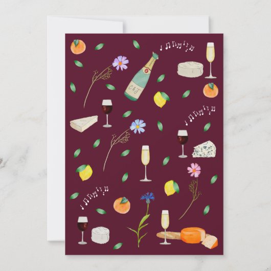 Boho Wine and Cheese Engagement Party Kaart (Achterkant)