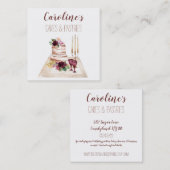 Boho Wine Baking Bakery Boutique Cupcake Pastries Vierkante Visitekaartje (Voorkant / Achterkant)