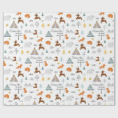 Boho Winter Animals | Kerstmis Cadeaupapier (Vlak)