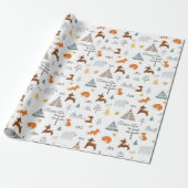Boho Winter Animals | Kerstmis Cadeaupapier (Uitgerold)