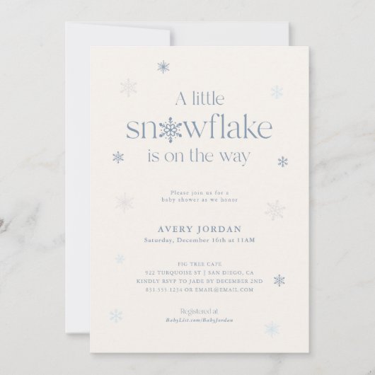 Boho Winter Baby shower | Snowflake Wonderland Kaart (Voorkant)