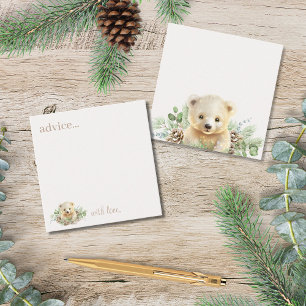 Boho Winter Bear Baby shower Cartes de conseil
