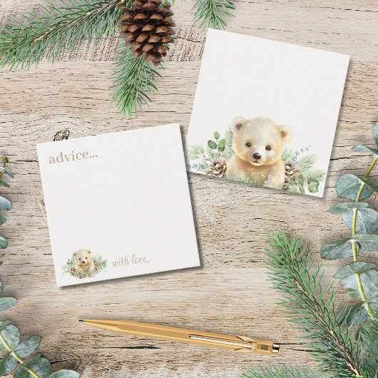 Boho Winter Bear Baby shower Cartes de conseil
