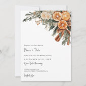 Boho Winter Bruiloft Qr code RSVP alles in één Kaart (Voorkant)