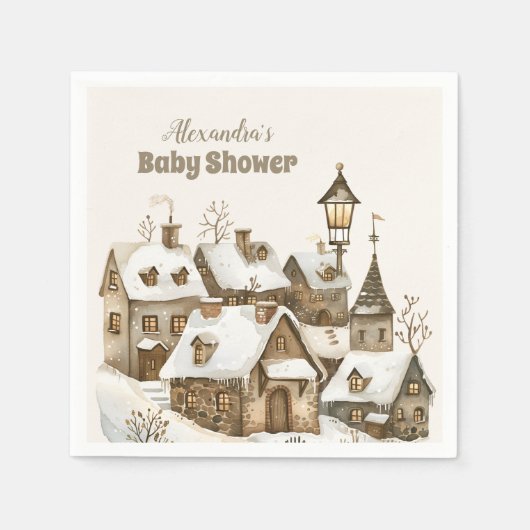 Boho Winter Christmas Baby shower Servet (Voorkant)