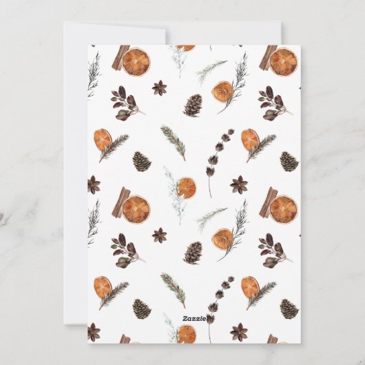 Boho Winter Citrus Wreath Merry Kerstfoto Ho Feestdagenkaart (Achterkant)