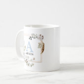  Boho Winter Floral Monogrammed Mok (Voorkant links)