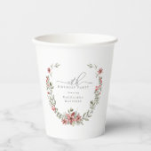 Boho Winter Greenery Red Floral 18e verjaardag Papieren Bekers (Voorkant)