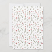 Boho Winter Greenery Red Floral 60e verjaardag Kaart (Achterkant)