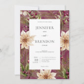 Boho Winter groen Boughs Bourgogne Kaart (Voorkant)