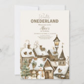Boho Winter Onederland Verjaardag Kaart (Voorkant)