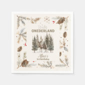 Boho Winter Onederland Verjaardag Servet (Voorkant)