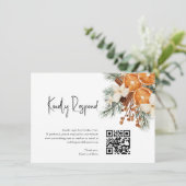 Boho Winter RSVP Bruiloft QR CODE Informatiekaartje (Staand voorkant)
